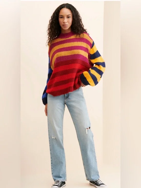 Farm Rio Luna Stripes Sweater size XL - Picture 3 of 16